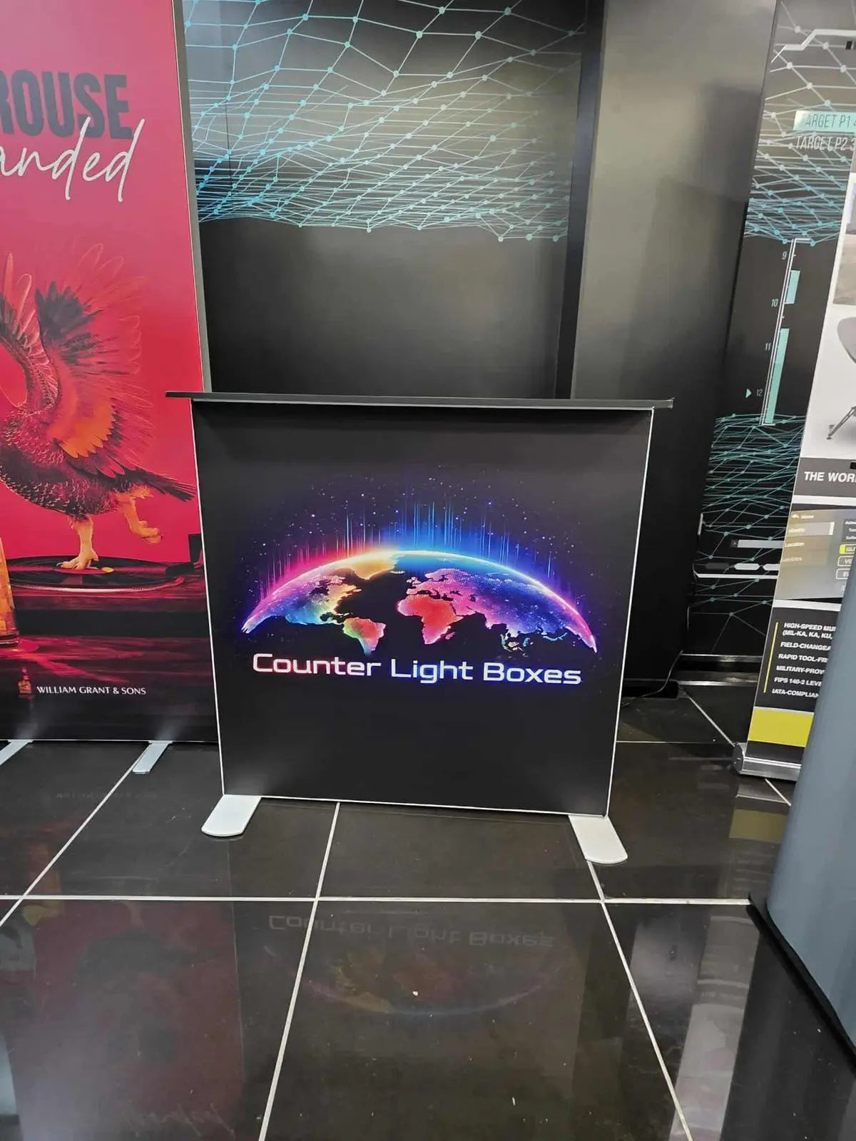 LED Light Box Counter UK Feather Flags