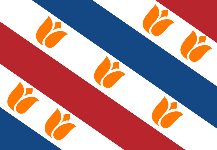 The Dutch Flag in the style of the Province of Friesland