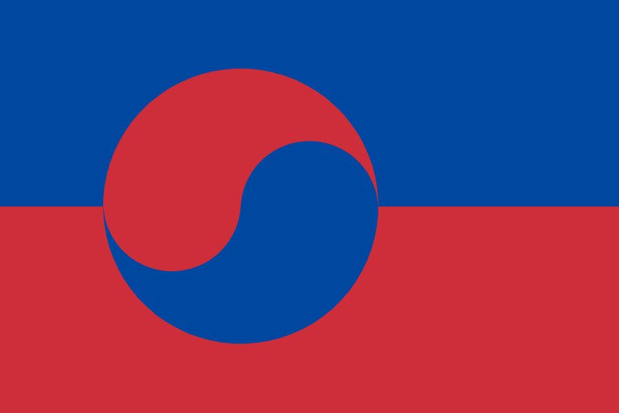 Korea Flag in the style of Greenland