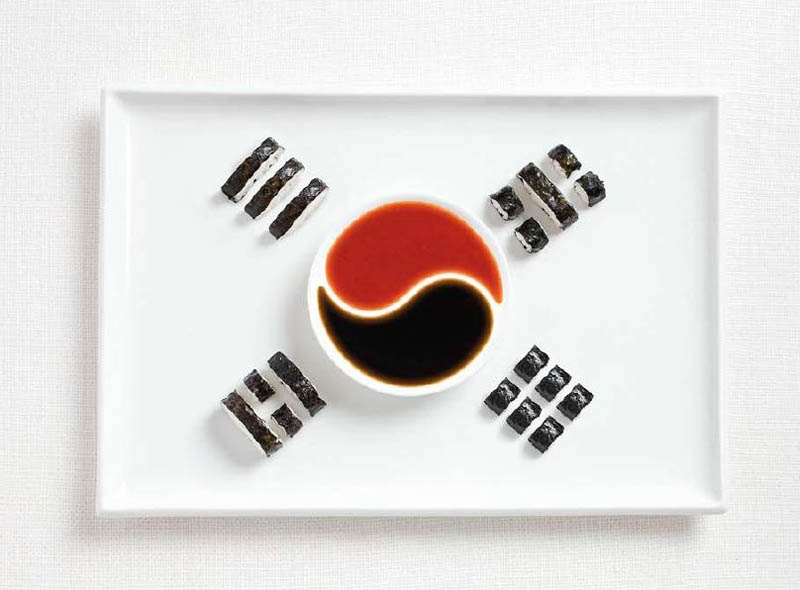 South Korea Food Flag